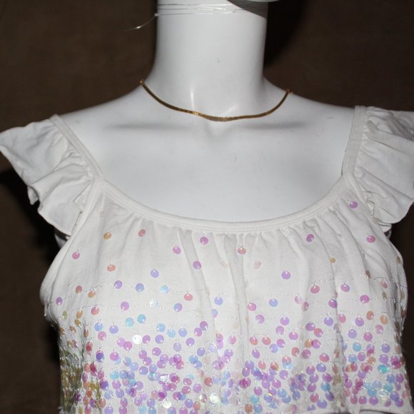 White Tank With Sequence - Picture 3 of 5